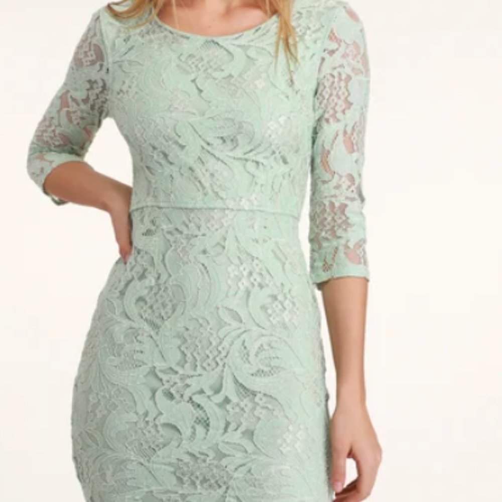 All For You Mint Green Lace Bodycon Dress